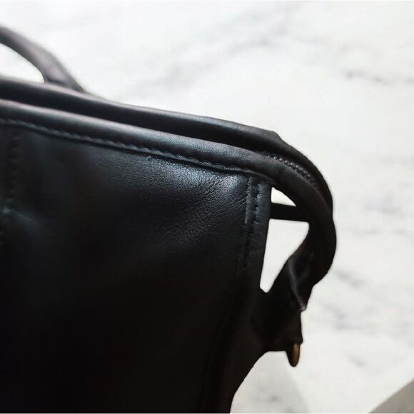 COACH VTG SOFT Black Leather WORK BAG UNISEX In GREAT CONDITION With COA - Picture 9 of 16